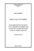 Hoàn thiện kế toán bán hàng và xác định kết quả kinh doanh tại nhà máy granite trung đô công ty cổ phần trung đô   