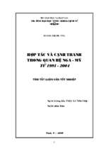 Hợp tác và cạnh tranh trong quan hệ nga   mỹ từ 1991   2004 