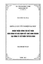 Hoàn thiện công tác kế toán bán hàng và xác định kết quả kinh doanh tại công ty cổ phần toyota vinh   