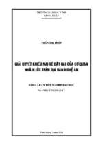 Giải quyết khiếu nại về đất đai của cơ quan nhà nước trên địa bàn nghệ an   