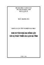 Khu di tích ngã ba đồng lộc với sự phát triển du lịch hà tĩnh   