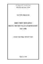 Hiện thực đời sống trong truyện ngắn lê minh khuê sau 1986