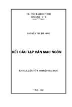 Kết cấu tạp văn mạc ngôn 