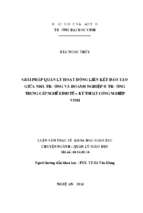 Giải pháp quản lý hoạt động liên kết đào tạo giữa nhà trường và doanh nghiệp ở trường trung cấp nghề kinh tế    kỹ thuật công nghiệp vinh   
