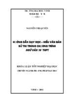 Hướng dẫn dạy học   hiểu văn bản sử thi trong chương trình ngữ văn 10 thpt   