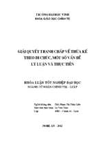 Giải quyết tranh chấp về thừa kế theo di chúc, một số vấn đề lý luận và thực tiễn 