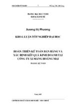 Hoàn thiện kế toán bán hàng và xác định kết quả kinh doanh tại công ty xi măng hoàng mai 