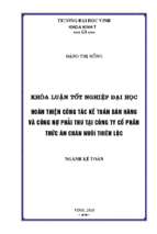 Hoàn thiện công tác kế toán bán hàng và công nợ phải thu tại công ty cổ phần thức ăn chăn nuôi thiên lộc 