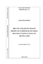 Hiệu ứng cộng hưởng tham số phonon âm và phonon quang trong hố lượng tử dưới tác dụng của trường laser