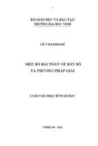 Một số bài toán về dãy số và phương pháp giải