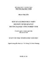 Một số giải pháp phát triển đội ngũ cán bộ quản lý trường đại học công nghiệp vinh   