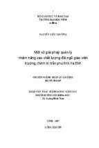 Một số giải pháp quản lí nhằm nâng cao chất lượng đội ngũ giáo viên trường chính trị trần phú tỉnh hà tỉnh 