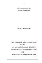 Một số giải pháp nhằm nâng cao chất lượng đào tạo nghề công nghệ thông tin ở trường trung cấp nghề kỹ thuật công nghệ hùng vương thành phố hồ chí minh   