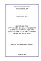 Một số giải pháp nâng cao hiệu quả quản lý hoạt động nghiên cứu khoa học ở trường cao đẳng kinh tế   kỹ thuật vinatex thành phố hồ chí minh 