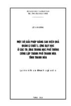 Một số giải pháp nâng cao hiệu quả quản lý chất lượng dạy học ở các trường trung học phổ thông công lập thành phố thanh hóa tỉnh thanh hóa   