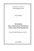 Một số giải pháp nâng cao chất lượng đội ngũ cán bộ, giảng viên ở trường đại học phương đông quảng nam 