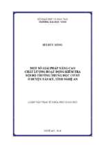 Một số giải pháp nâng cao chất lượng hoạt động kiểm tra nội bộ trường trung học cơ sở ở huyện tân kỳ, tỉnh nghệ an   luận văn thạc sỹ khoa học giáo dục 