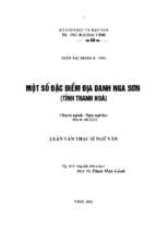 Một số đặc điểm địa danh nga sơn (tỉnh thanh hóa)