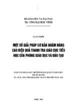 Một số giải pháp cơ bản  nhằm nâng cao hiệu quả thanh tra giáo dục tiểu học của phòng giáo dục và đào tạo 