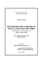 Một số giải pháp quản lí nhằm nâng cao chất lượng giáo viên thpt huyện quỳnh lưu tỉnh nghệ an trong giai đoạn mới 