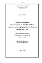 Một số giải pháp quản lí nhằm đáp ứng yêu cầu kiểm định chất lượng trường đại học ở trường đại học hồng đức thanh hoá, giai đoạn 2007 2010 