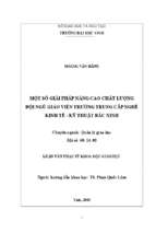 Một số giải pháp nâng cao chất lượng đội ngũ giáo viên trường trung cấp nghề kinh tế   kỹ thuật bắc ninh 