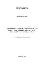 Một số định lý điểm bất động đối với các ánh xạ thỏa mãn điều kiện co cyclic trong không gian mêtric riêng   