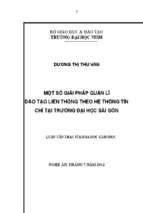 Một số giải pháp quản lí đào tạo liên thông theo hệ thống tín chỉ tại trường đại học sài gòn 