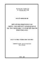 Một số giải pháp nâng cao chất lượng đội ngũ cán bộ quản lí trường trung học cơ sở huyện trà ôn tỉnh vĩnh long 