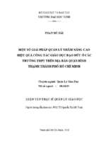 Một số giải pháp nhằm nâng cao hiệu quả công tác giáo dục đạo đức ở các trường thpt trên địa bàn quận bình thạnh thành phố hồ chí minh 