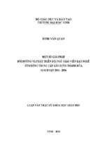 Một số giải pháp bồi dưỡng và phát triển đội ngũ giáo viên dạy nghề ở trường trung cấp xây dựng thanh hóa giai đoạn 2011   2016   