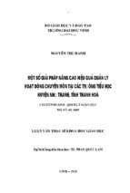 Một số giải pháp nâng cao hiệu quả quản lý hoạt động chuyên môn tại các trường tiểu học huyện như thanh, tỉnh thanh hóa 