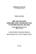 Một số giải pháp kiểm định chất lượng đào tạo ở trưởng đại học sài gòn 