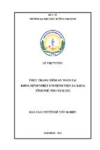 Thực trạng tiêm an toàn tại khoa bệnh nhiệt đới bệnh viện đa khoa tỉnh phú thọ năm 2021