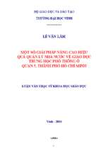 Một số giải pháp liên kết giữa cơ sở dạy nghề và cơ sở sản xuất nhằm nâng cao cao hiệu quả quản lý nhà nước về giáo dục trung học phổ thông ở quận 5, thành phố hồ chí minh 