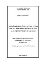 Một số giải pháp nâng cao chất lượng công tác khảo thí ở trường cao đẳng bách việt thành phố hồ chí minh 