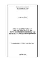 Một số giải pháp quản lí  công tác phổ cập giáo dục trung học phổ thồn trên địa bàn quận gò vấp, thành phố hồ chí minh   