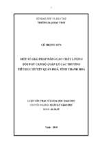 Một số giải pháp nâng cao chất lượng đội ngũ cán bộ quản lý các trường tiểu học huyện quan hóa, tỉnh thanh hóa 