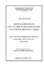 Một số giải pháp đổi mới công tác kiểm tra hoạt động dạy học ở các trường thcs quận 3   tphcm 