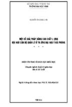 Một số giải pháp nâng cao chất lượng đội ngũ cán bộ quản lý ở trường đại học y hải phòng   