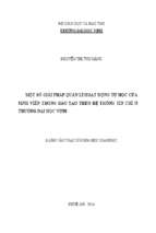 Một số giải pháp quản lí hoạt động tự học của sinh viên trong đào tạo theo hệ thống tín chỉ ở trường đại học vinh 