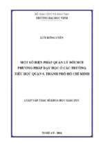 Một số biện pháp quản lý đổi mới phương pháp dạy học ở các trường tiểu học quận 6, thành phố hồ chí minh   