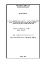 Một số giải pháp nhằm nâng cao chất lượng quản lý hoạt động dạy học môn giáo dục quốc phòng   an ninh ở trường đại học quảng nam 