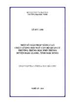 Một số giải pháp nâng cao chất lượng đội ngũ cán bộ quản lý trường trung học phổ thông huyện đăk glong, tỉnh đăk nông 