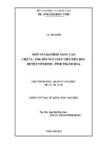 Một số giải pháp nâng cao chất lượng đội ngũ giáo viên tiểu học huyện yên định   tỉnh thanh hóa 