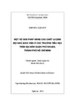 Một số giải pháp nâng cao chất lượng đội ngũ giáo viên ở các trường tiểu học trên địa bàn quận phú nhuận, thành phố hồ chí minh 