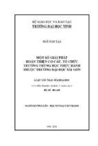 Một số giải pháp hoàn thiện cơ cấu, tổ chức trường trung học thực hành thuộc trường đại học sài gòn 