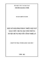 Một số giải pháp phát triển đội ngũ giáo viên trung học phổ thông huyện hưng nguyên   tỉnh nghệ an   