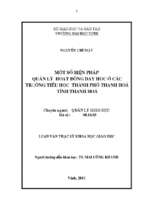 Một số biện pháp quản lý hoạt động dạy học ở các trường tiểu học thành phố thanh hóa tỉnh thanh hóa   