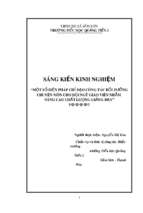 Sáng kiến kinh nghiệm một số biện pháp chỉ đạo công tác bồi dưỡng chuyên môn cho đội ngũ giáo viên nhằm nâng cao chất lượng giảng dạy